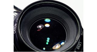 Camera lens reflecting lights