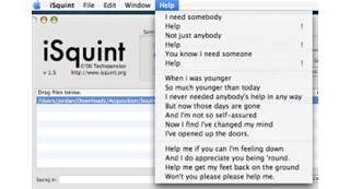 Help menu contains Beatles lyrics